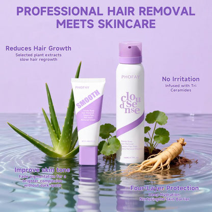 Pain-Free Hair Removal Cream for Sensitive Skin Citrus, Aloe & Hyaluronic Acid Depilatory