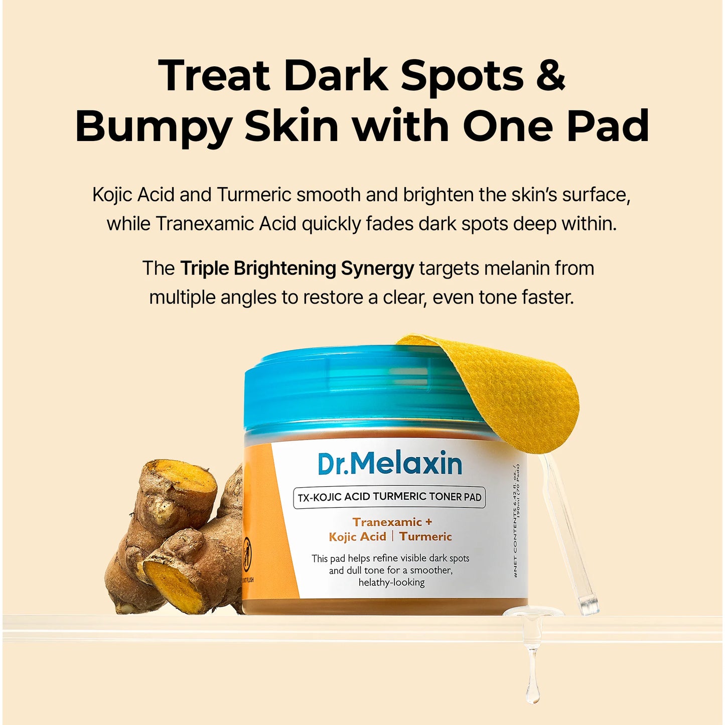 Kojic Acid + Turmeric Brightening Toner 70 pads